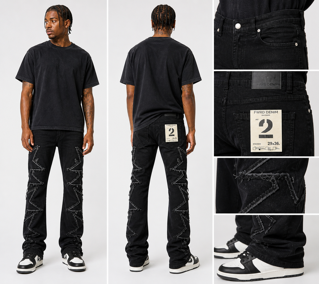 Men's Stacked Star Denim in Jet Black