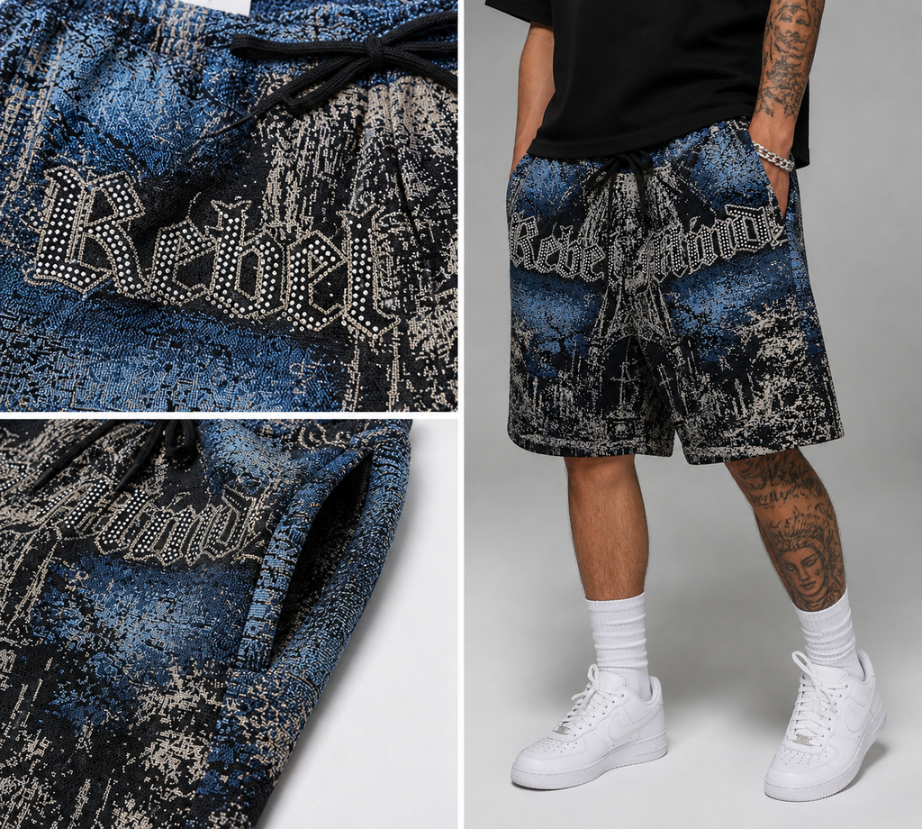 Men's  Stand Alone Tapestry Shorts In Black