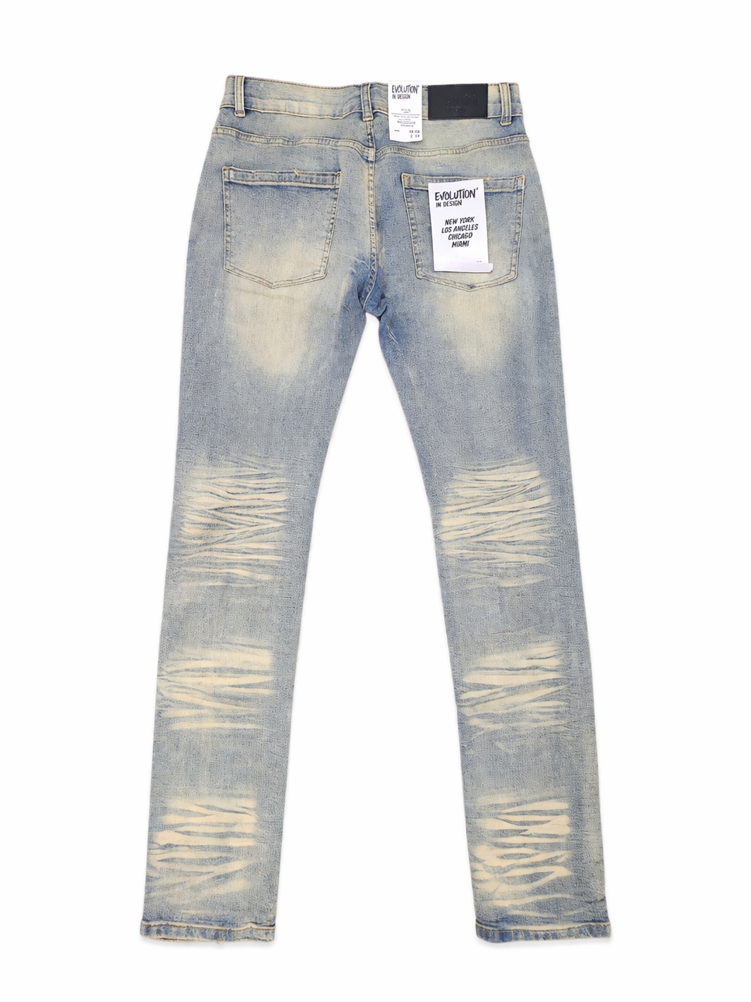 Men's Slim Fit Wash Down Denim in Light Tint