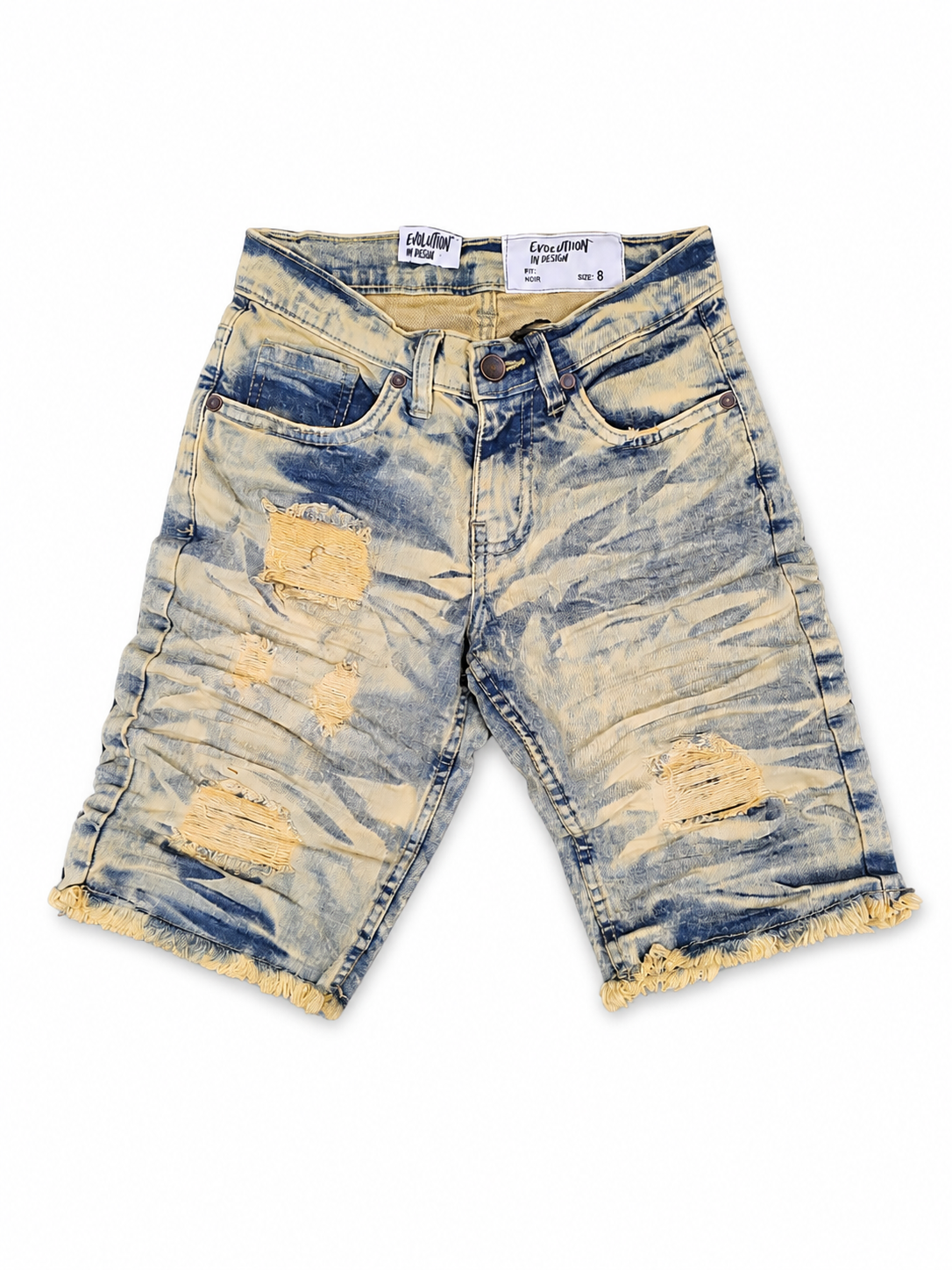 Kids Wild Tiger Denim Shorts in Light Tint