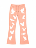 Men's Bird Gang Stacked Sweatpants in Pink