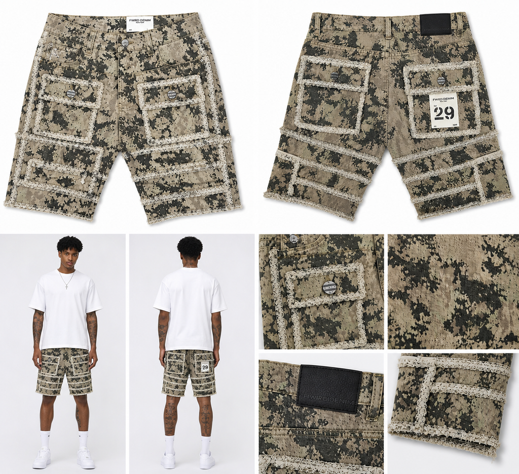 Men's Twill Shorts Static layer in Camo