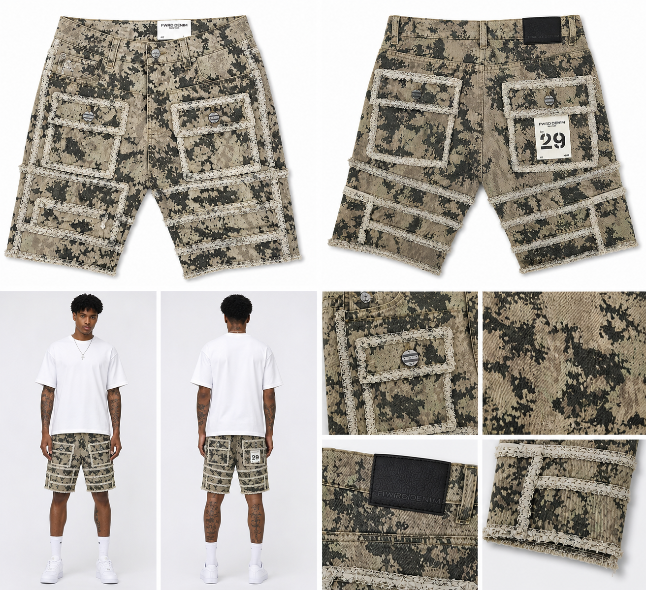 Men's Twill Shorts Static layer in Camo