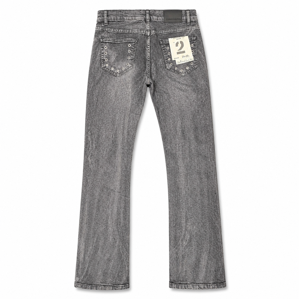 Men's Stacked Rivet Denim Pant in Washed Black