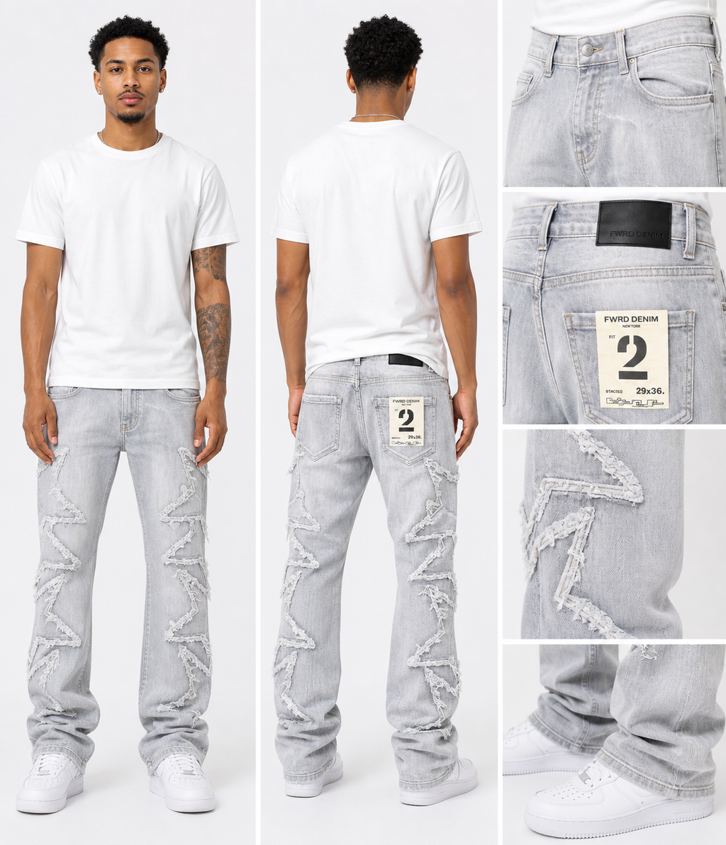 Men's Stacked Star Denim in Gray
