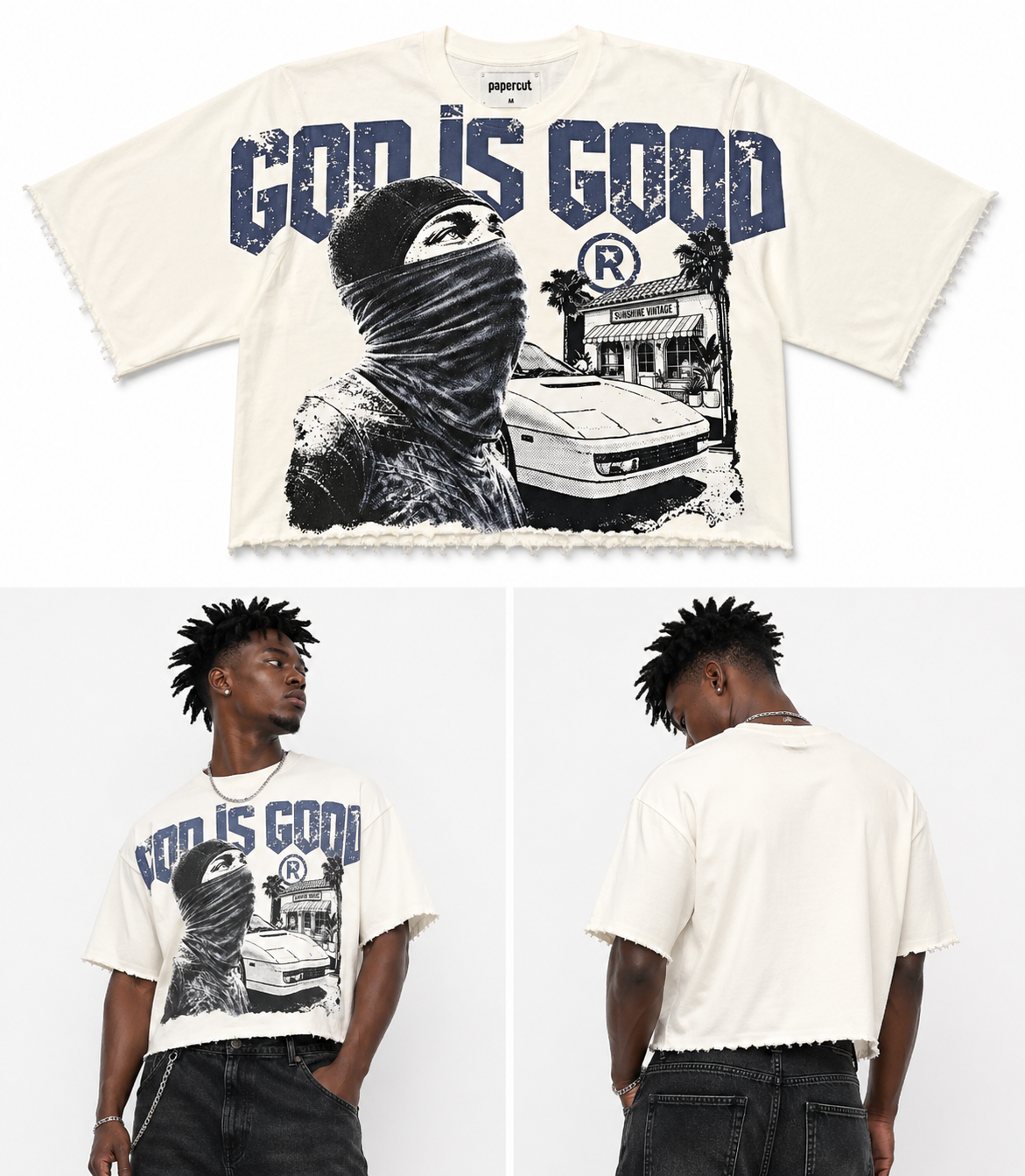 Men's God Is Good Oversized Ctop Tee In Cream