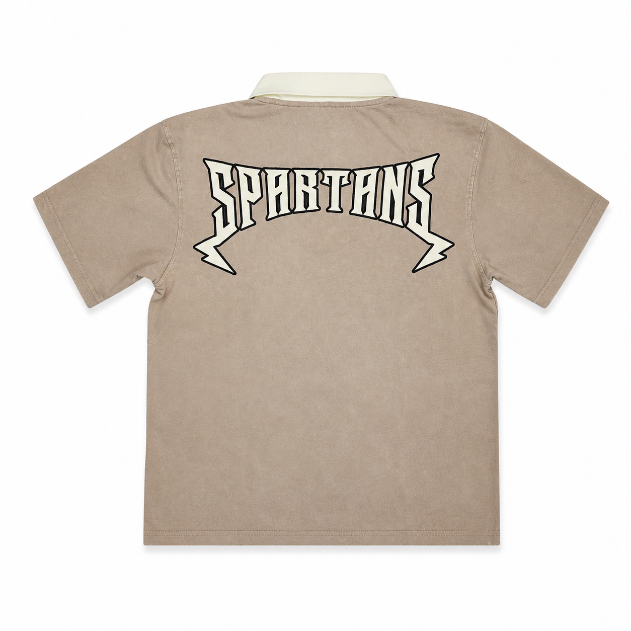 Men's Spartans Washed Polo T-Shirt In Taupe