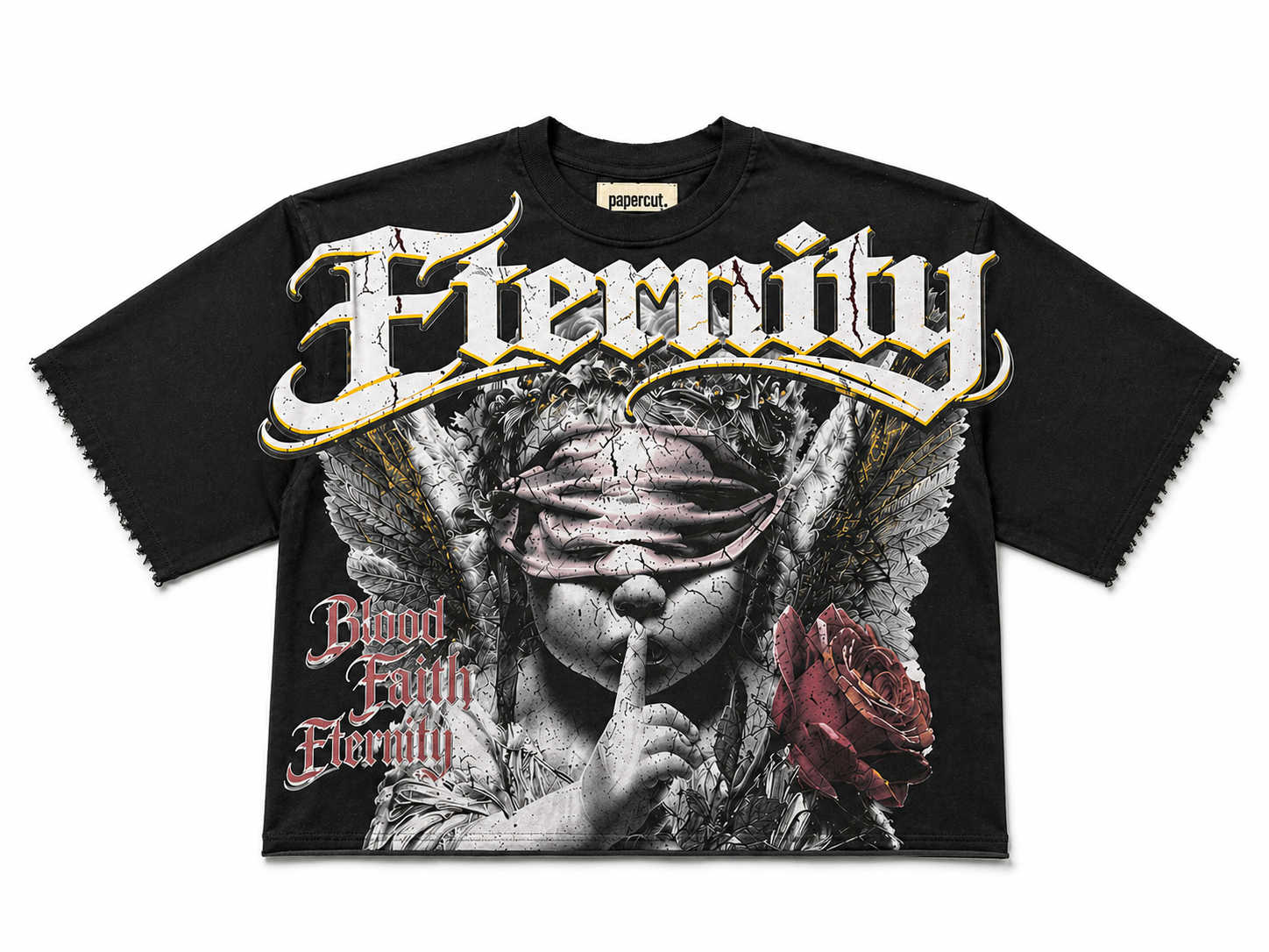 Men's Eternity Oversized Crop Tee In Black