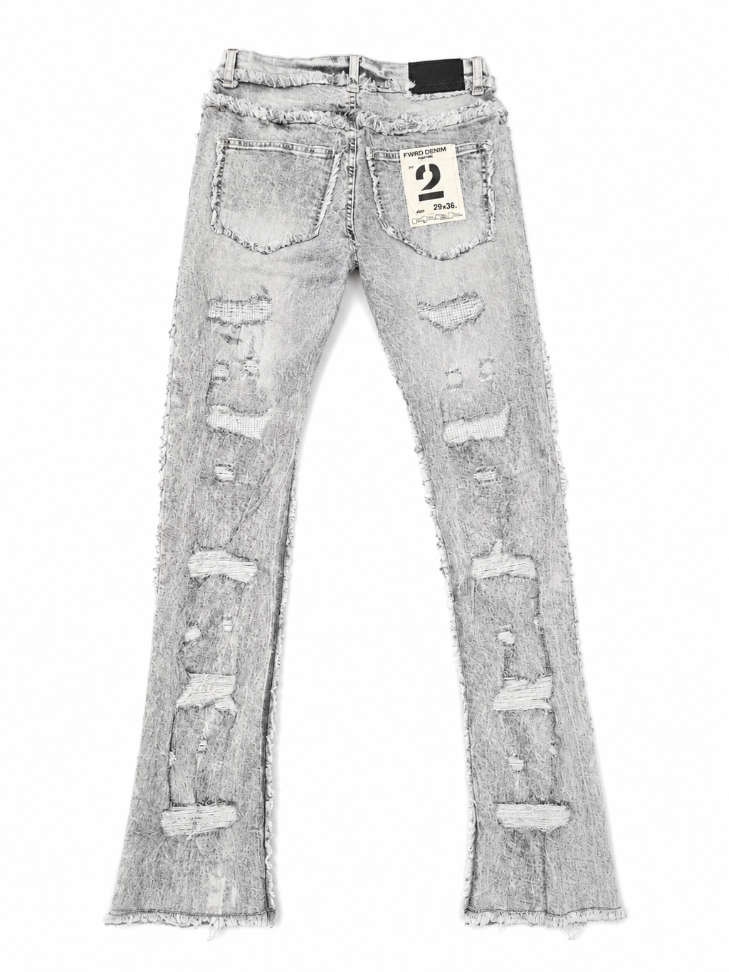 Men's Stacked Flare Denim "No end Denim" in Gray