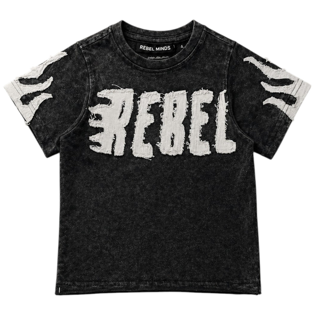 Kid's Rebel Flame Shirt In Black