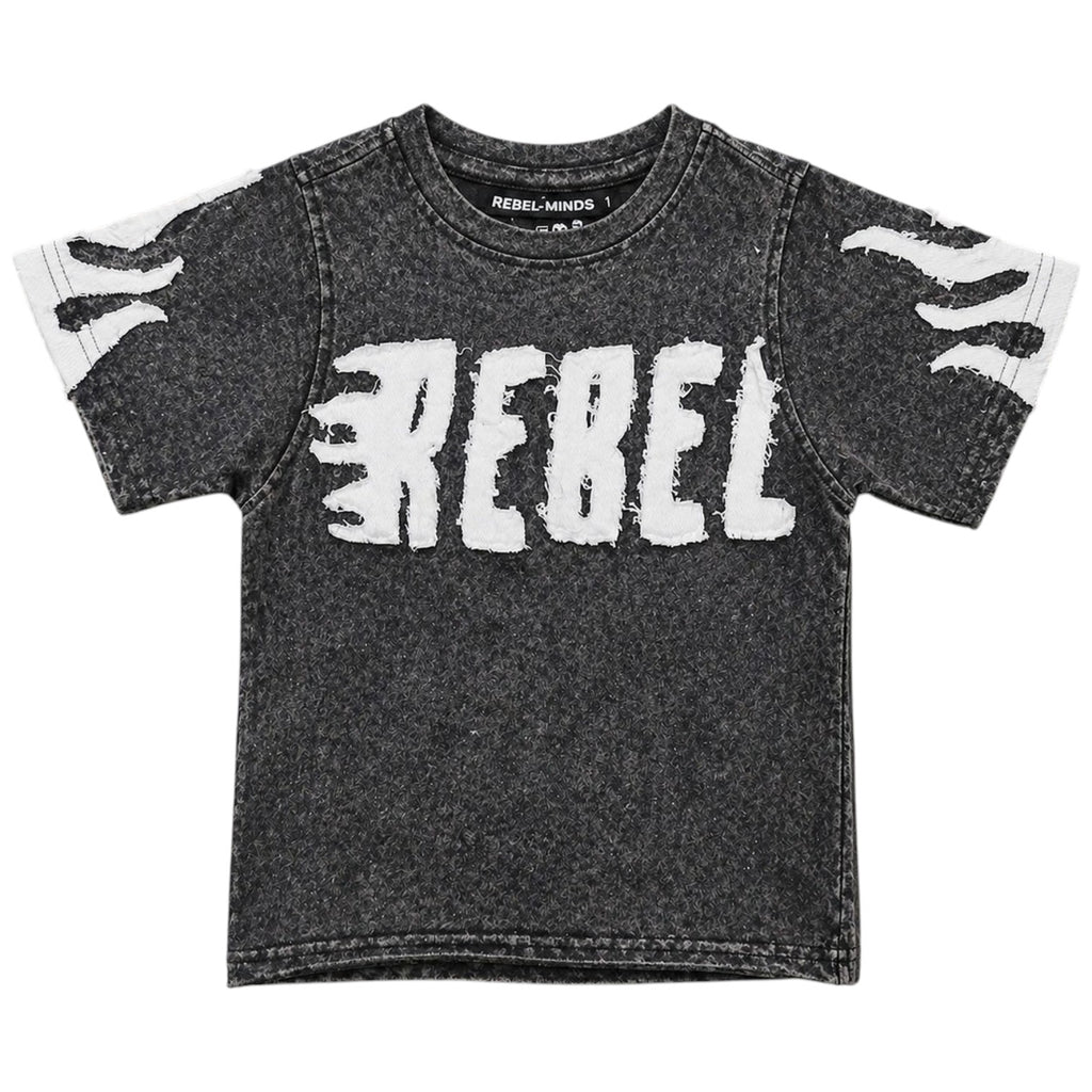 Kid's Rebel Flame Shirt In Lt. Gray