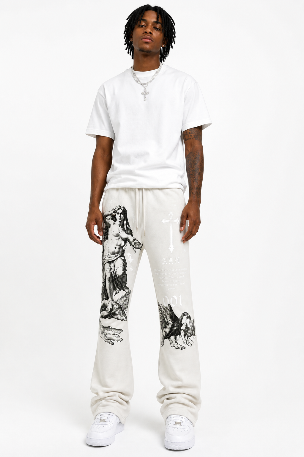 Men's Divine Aura Stacked Joggers in Ivory