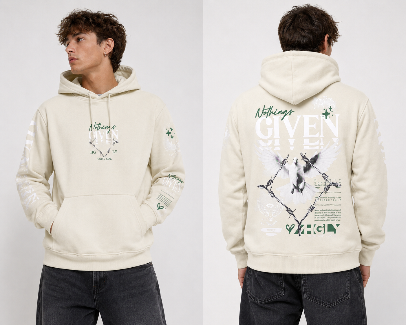 Highly Undrtd Men's Given Hoodie in Celadon
