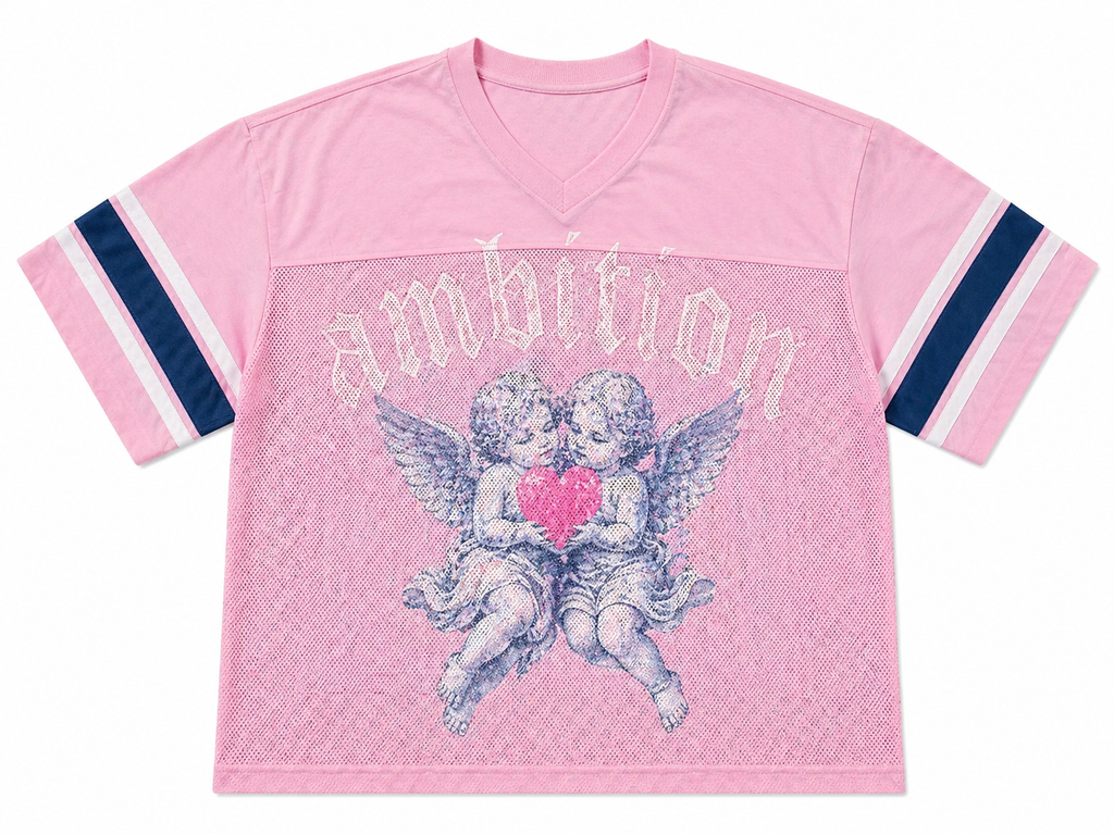 Men's Ambition Mesh Oversized Crop Jersey In Pink