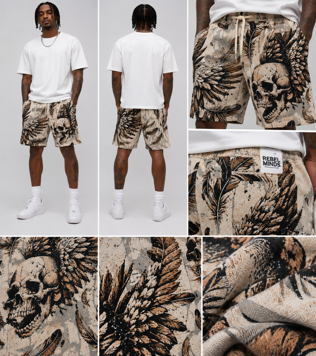 Men's Conquer Tapestry Shorts In Cream