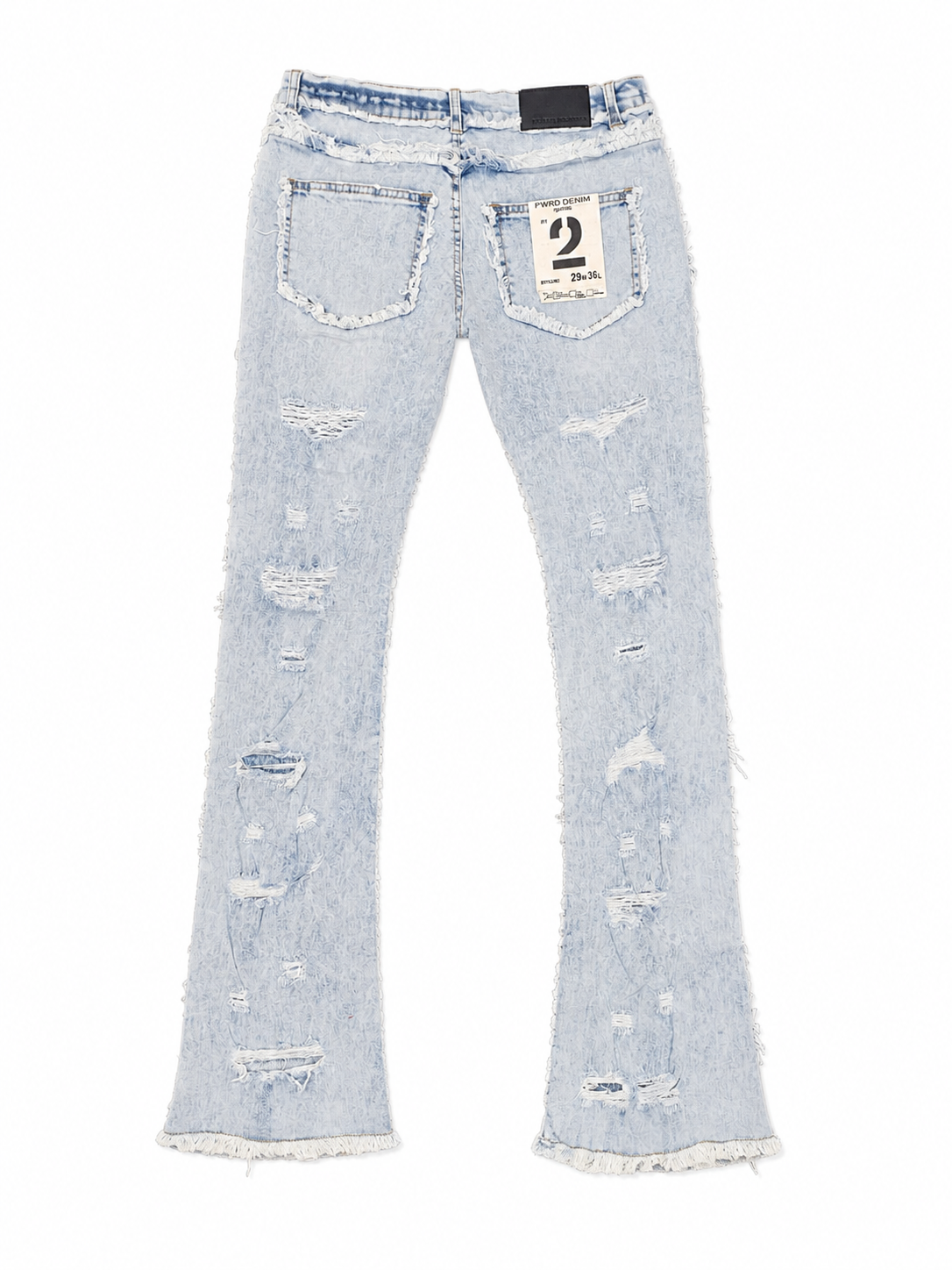 Men's Stacked Flare Denim "No end Denim" in Ice Blue