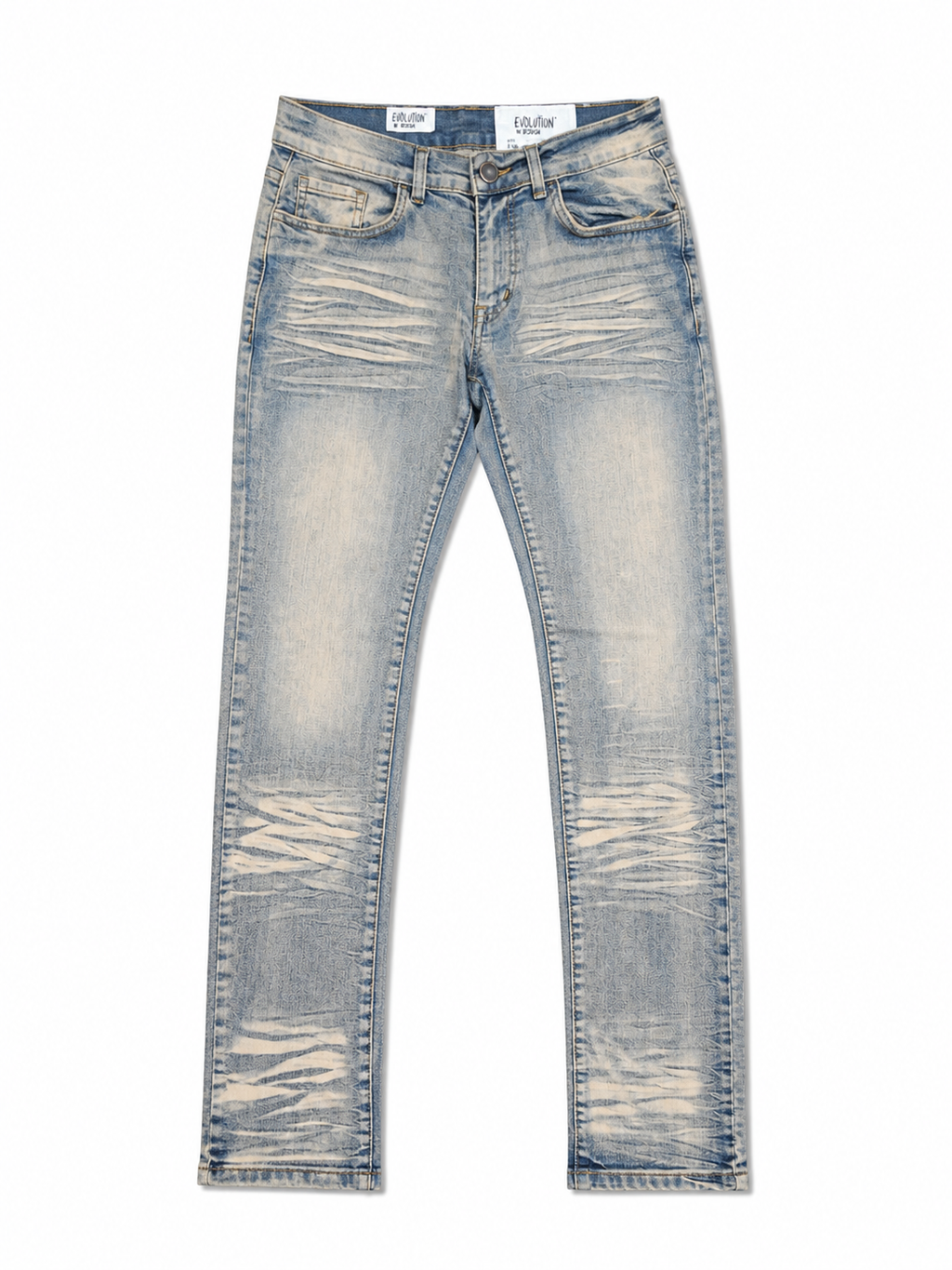 Men's Slim Fit Wash Down Denim in Light Tint