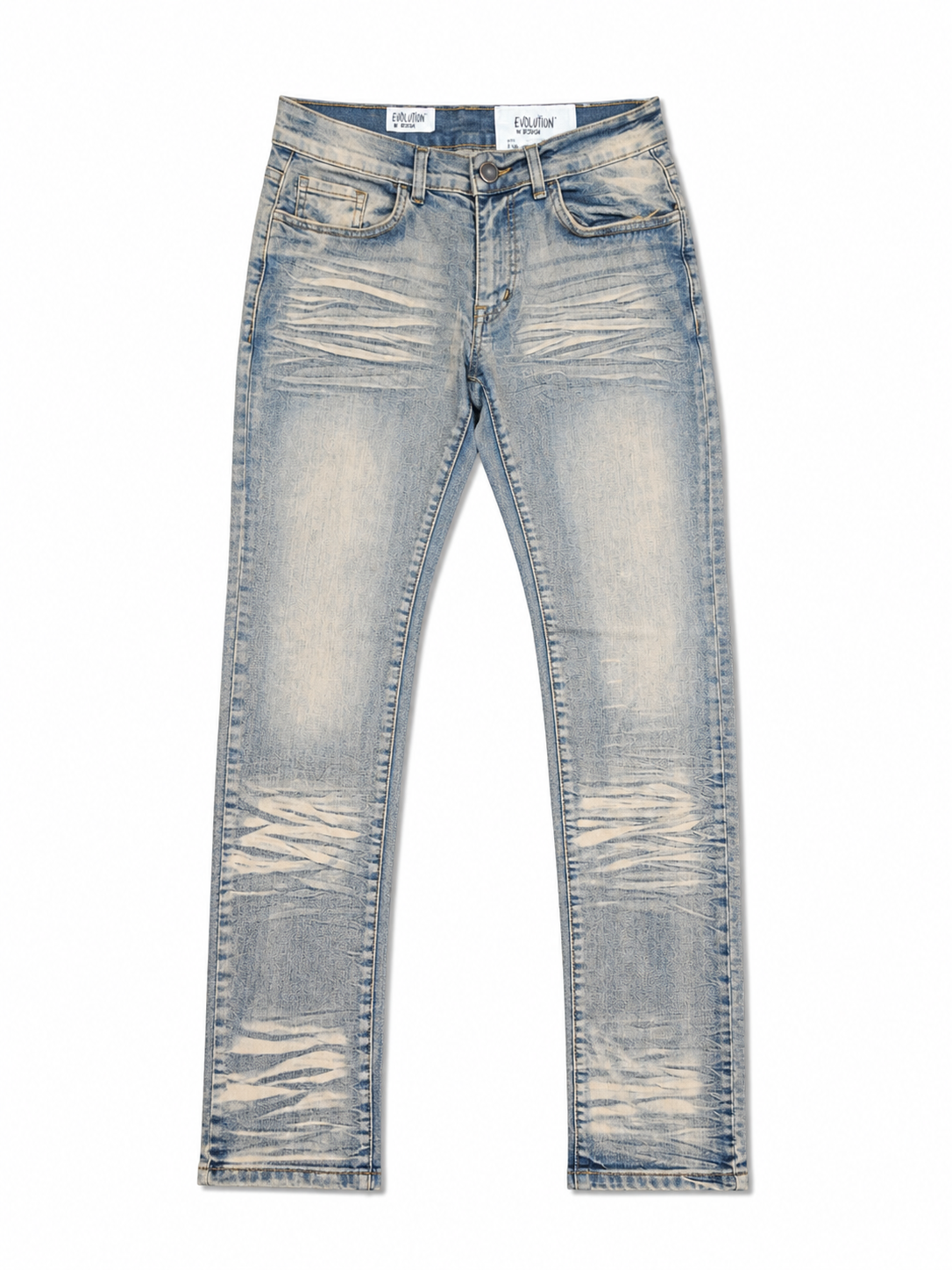 Men's Slim Fit Wash Down Denim in Light Tint