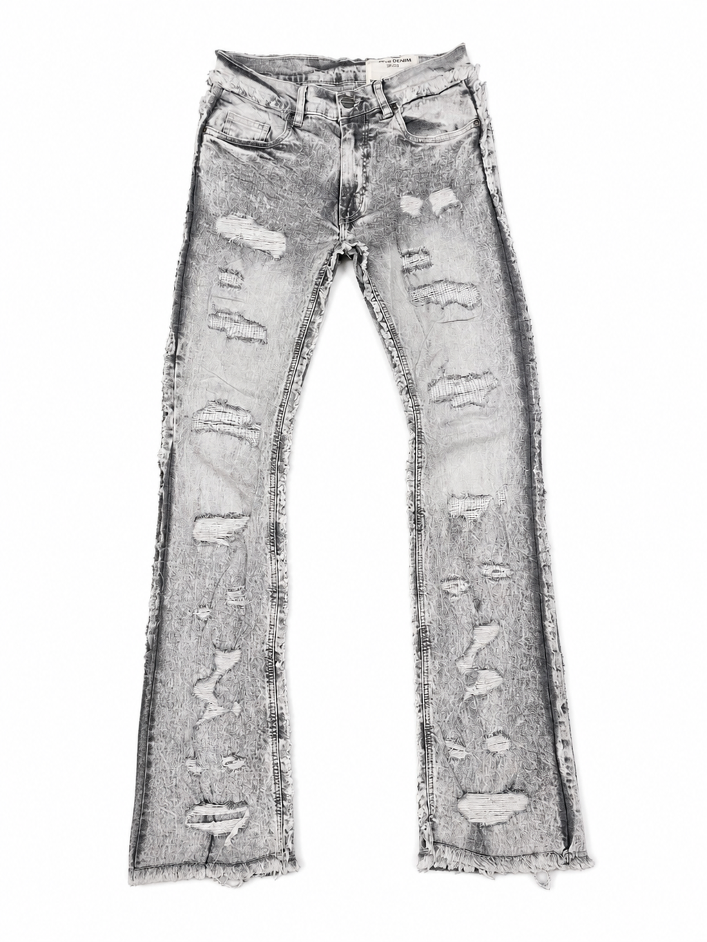 Men's Stacked Flare Denim "No end Denim" in Gray