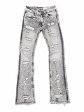 Men's Stacked Flare Denim "No end Denim" in Gray