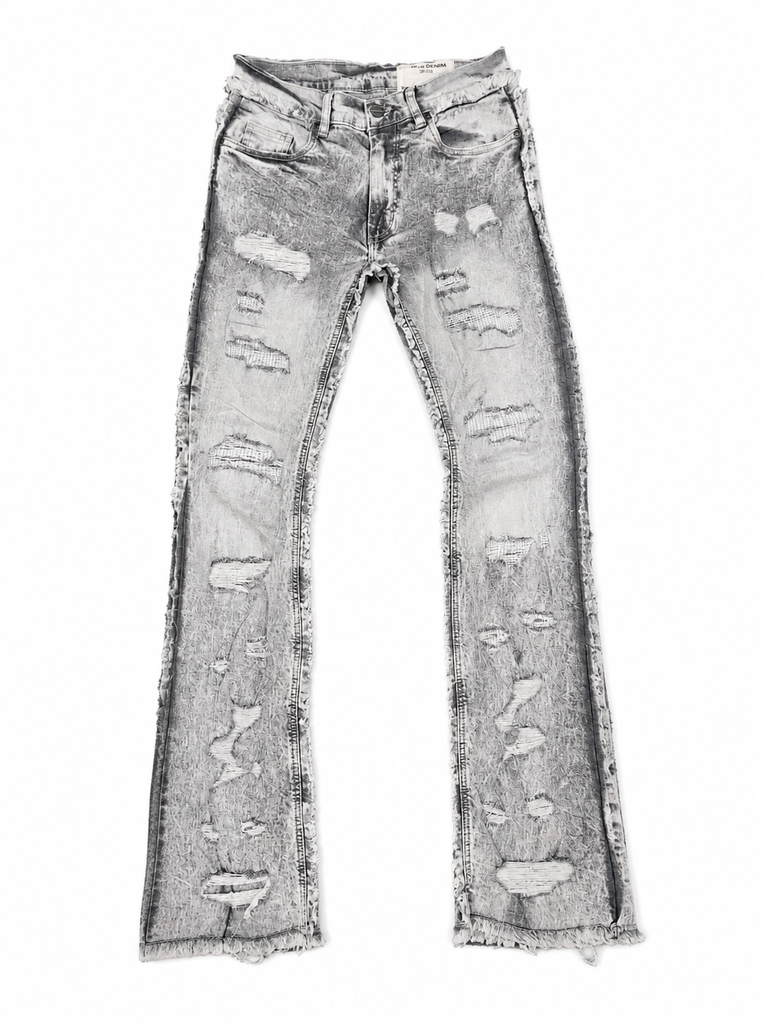 Men's Stacked Flare Denim "No end Denim" in Gray