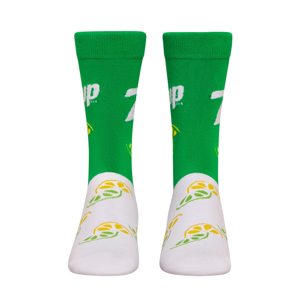 7UP Crew Socks 2 Pair Novelty Soda Graphic Unisex Men Women