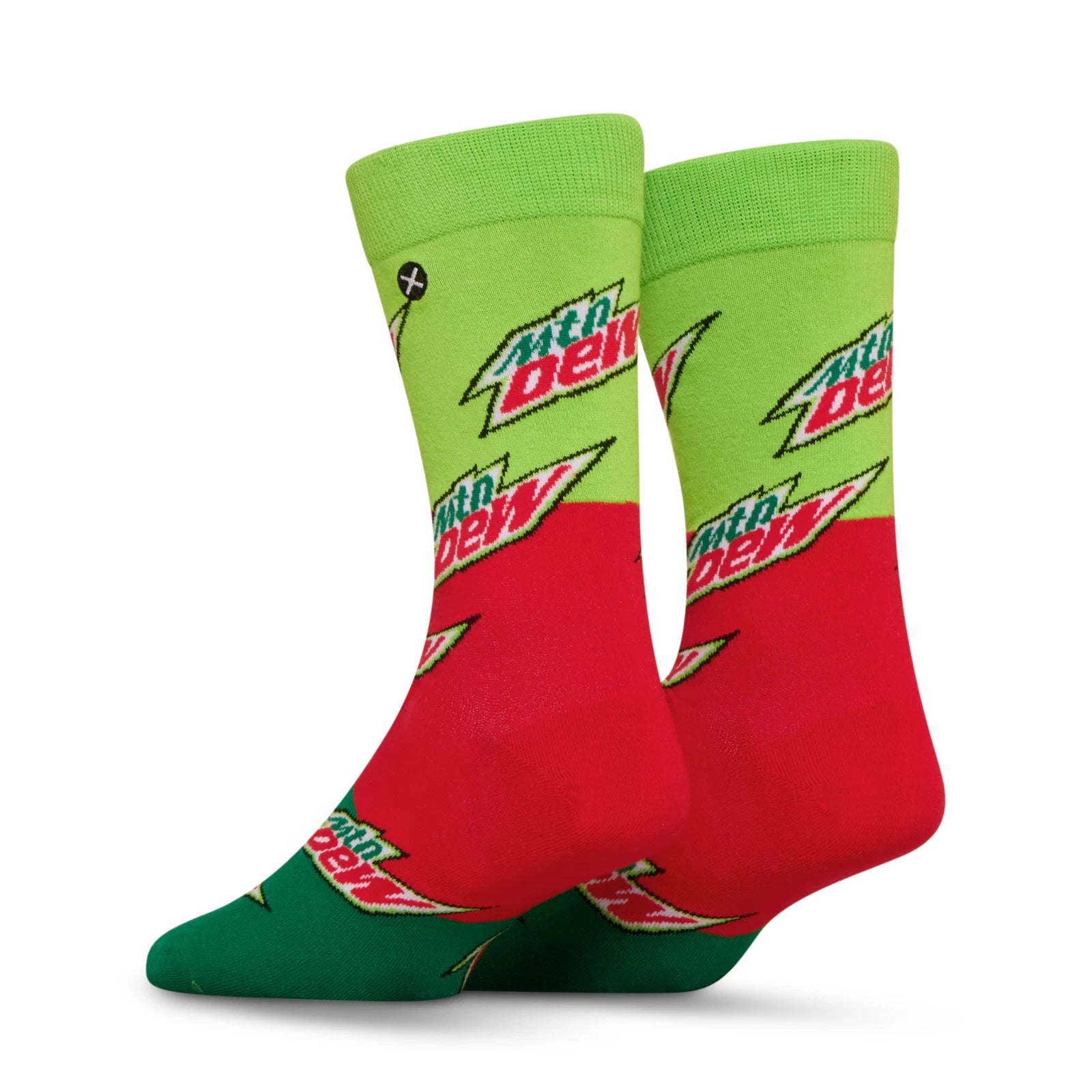 Mountain Dew Crew Socks 2 Pair Novelty Soda Graphic Unisex Men Women