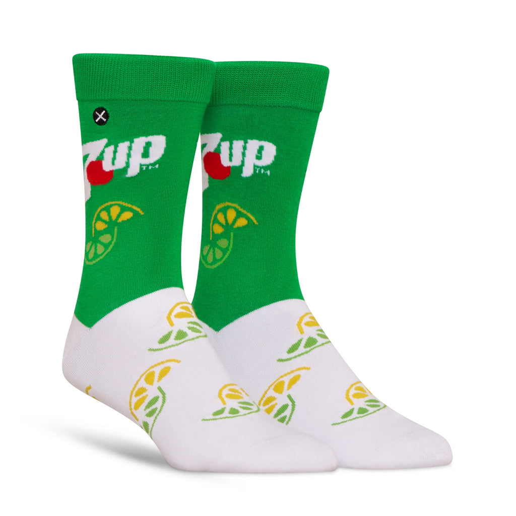 7UP Crew Socks 2 Pair Novelty Soda Graphic Unisex Men Women