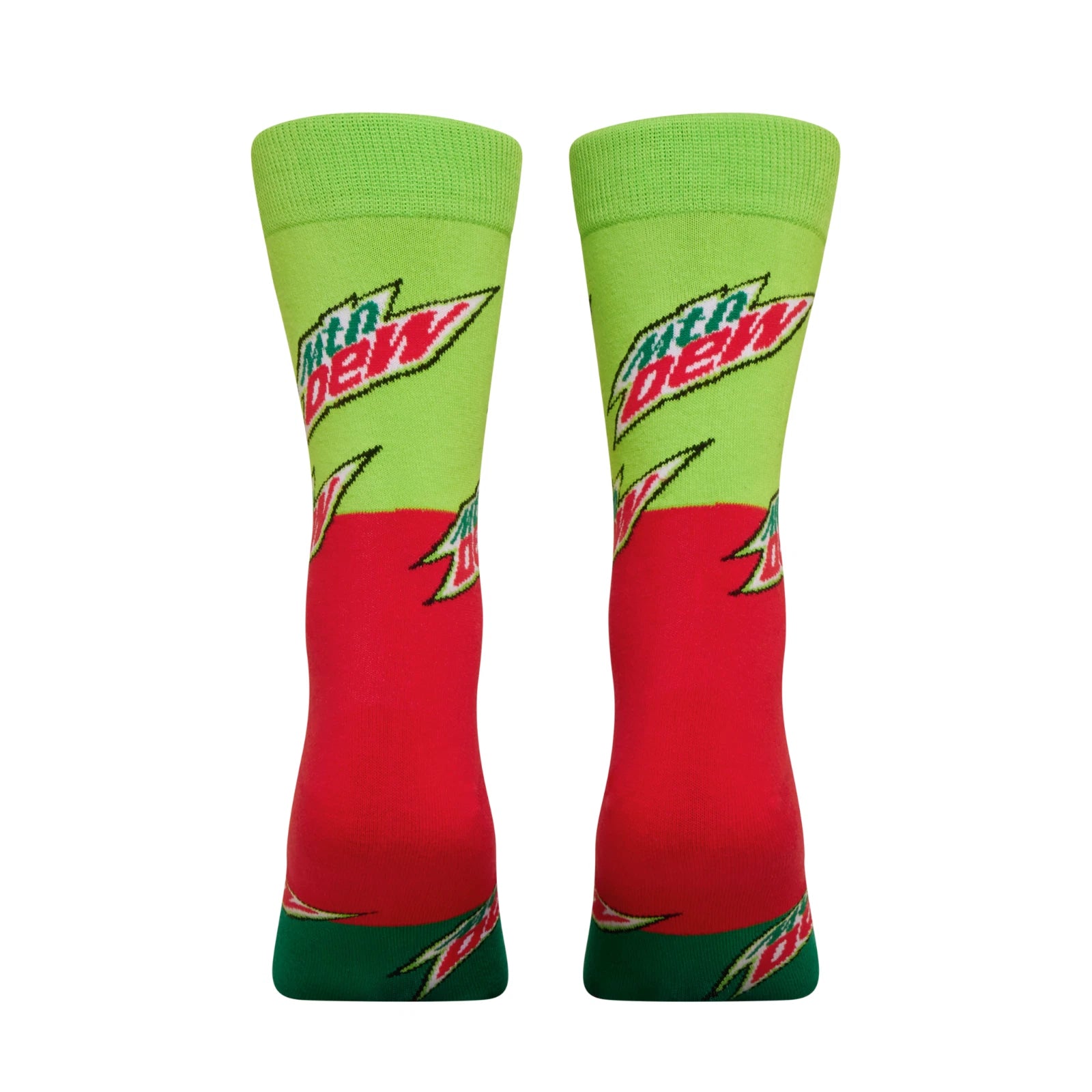 Mountain Dew Crew Socks 2 Pair Novelty Soda Graphic Unisex Men Women