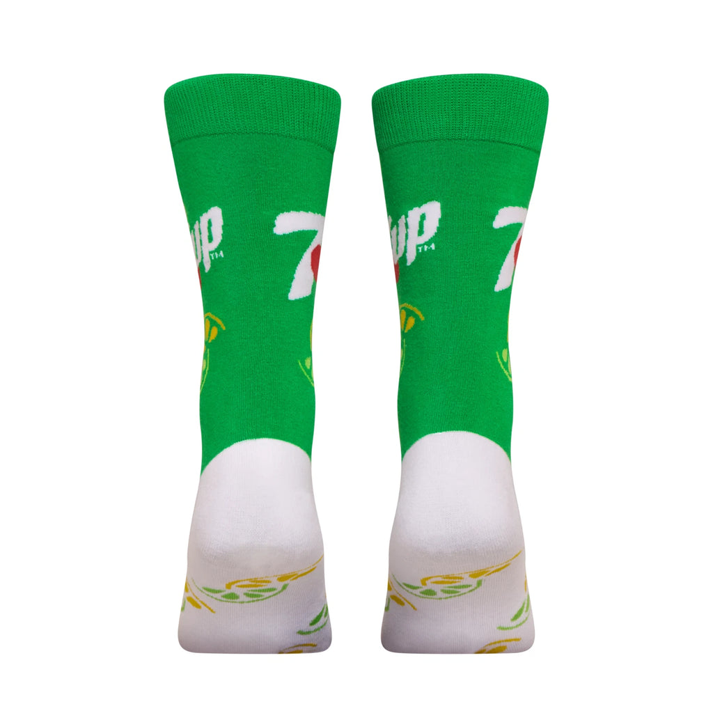 7UP Crew Socks 2 Pair Novelty Soda Graphic Unisex Men Women