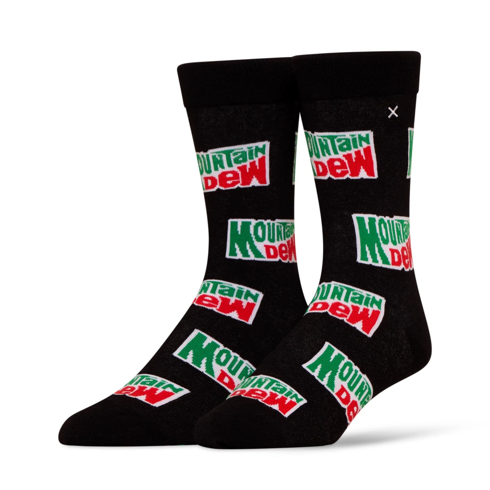 Mountain Dew Crew Socks 2 Pair Novelty Soda Graphic Unisex Men Women
