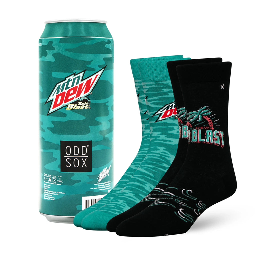 Mountain Dew Baja Blast Crew Socks 2 Pair Novelty Soda Graphic Unisex Men Women