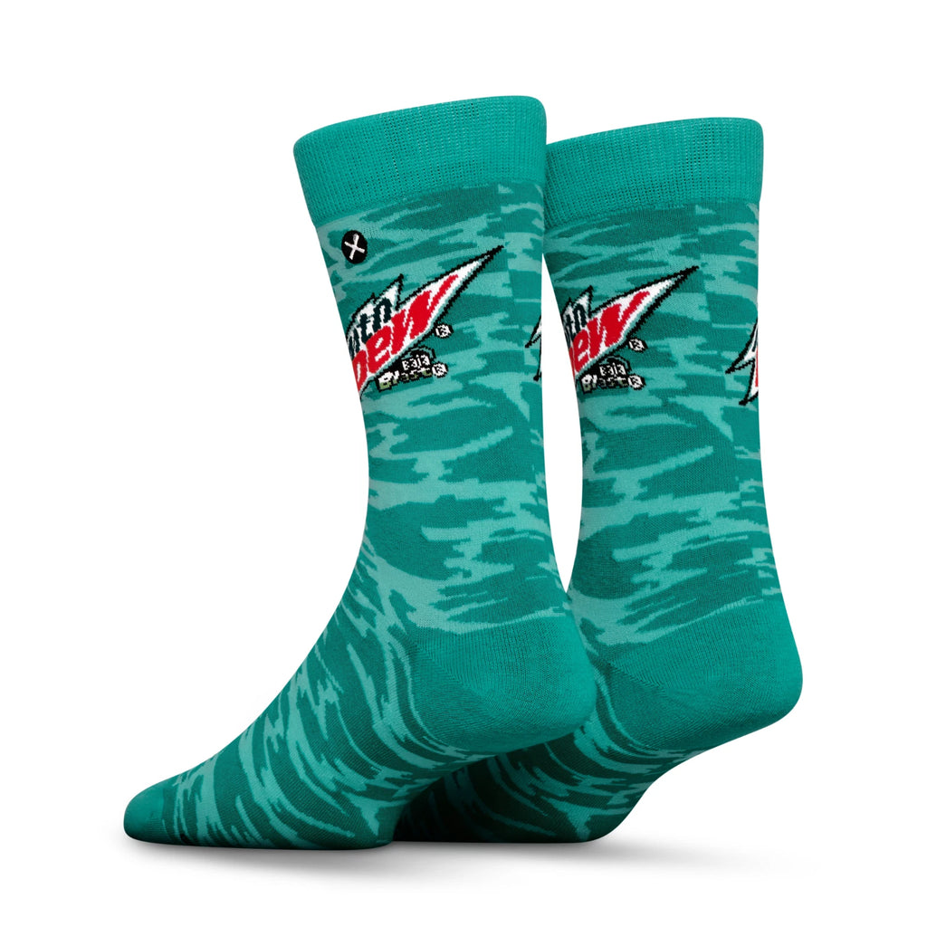 Mountain Dew Baja Blast Crew Socks 2 Pair Novelty Soda Graphic Unisex Men Women