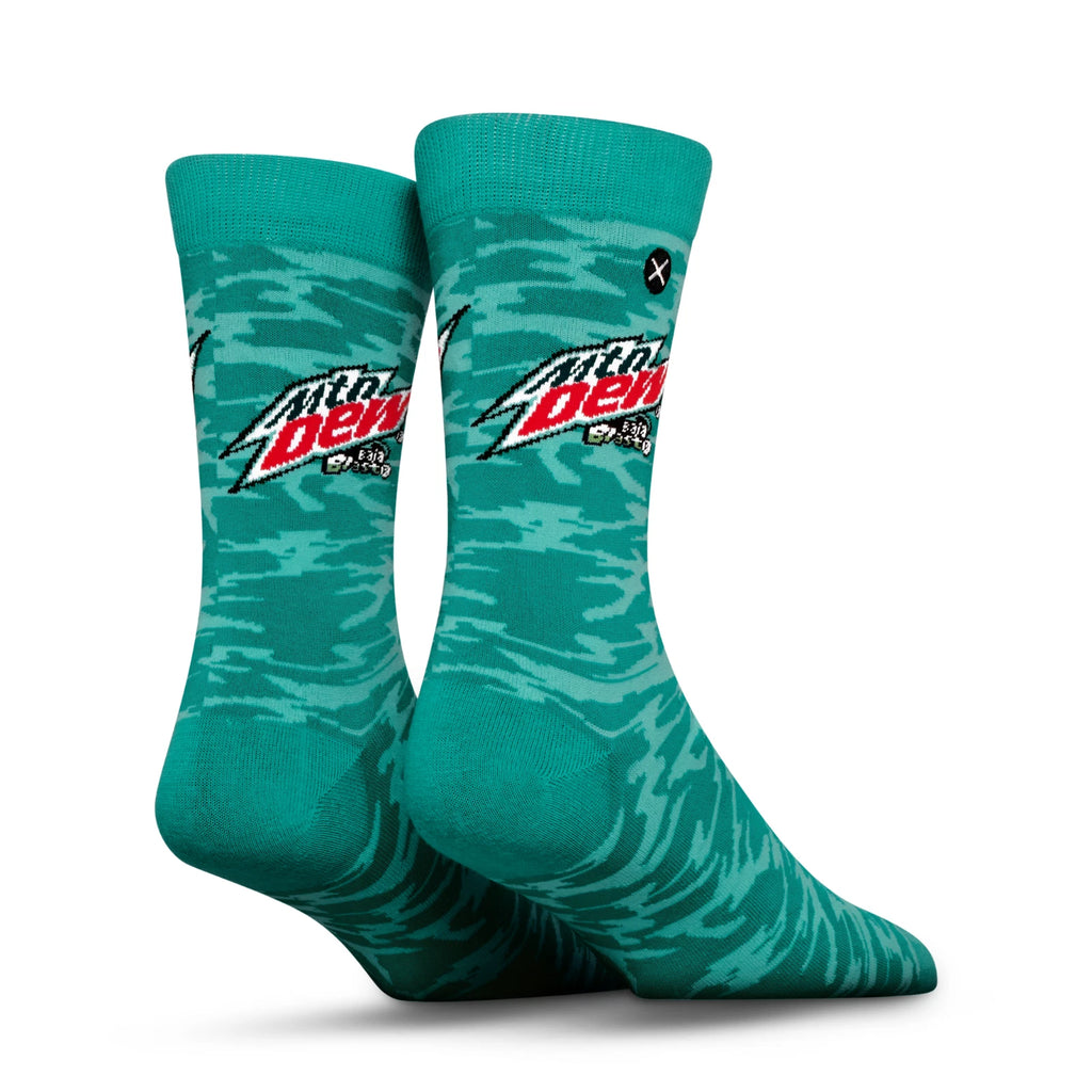 Mountain Dew Baja Blast Crew Socks 2 Pair Novelty Soda Graphic Unisex Men Women