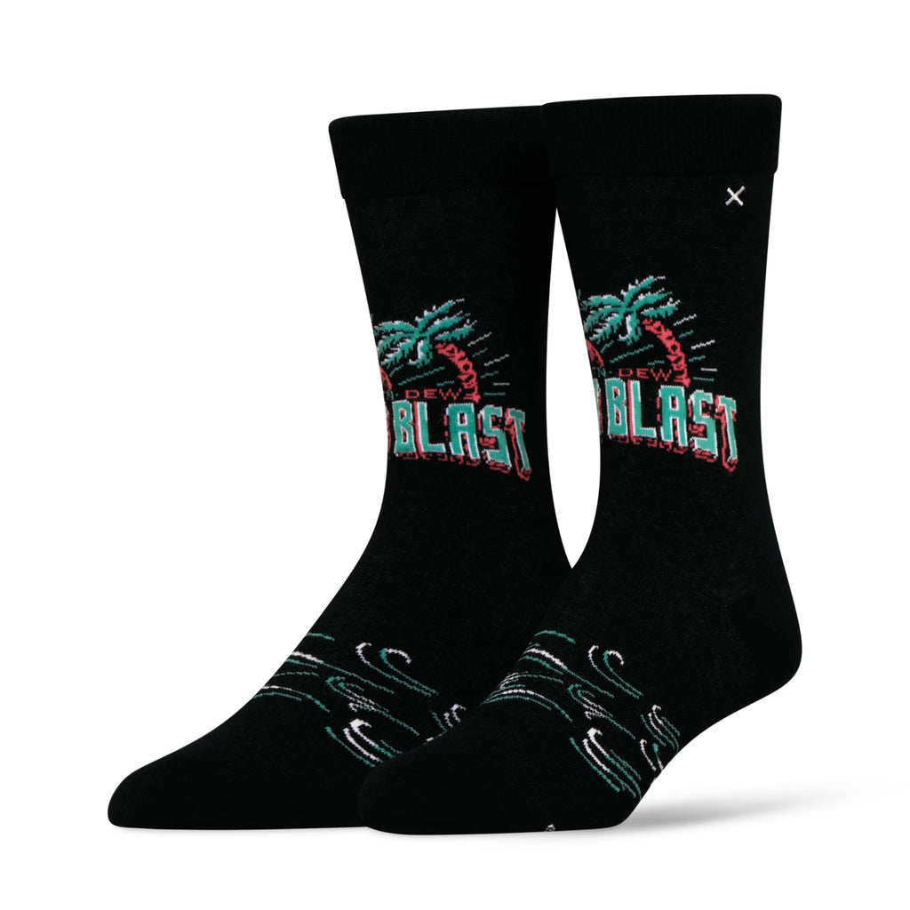 Mountain Dew Baja Blast Crew Socks 2 Pair Novelty Soda Graphic Unisex Men Women