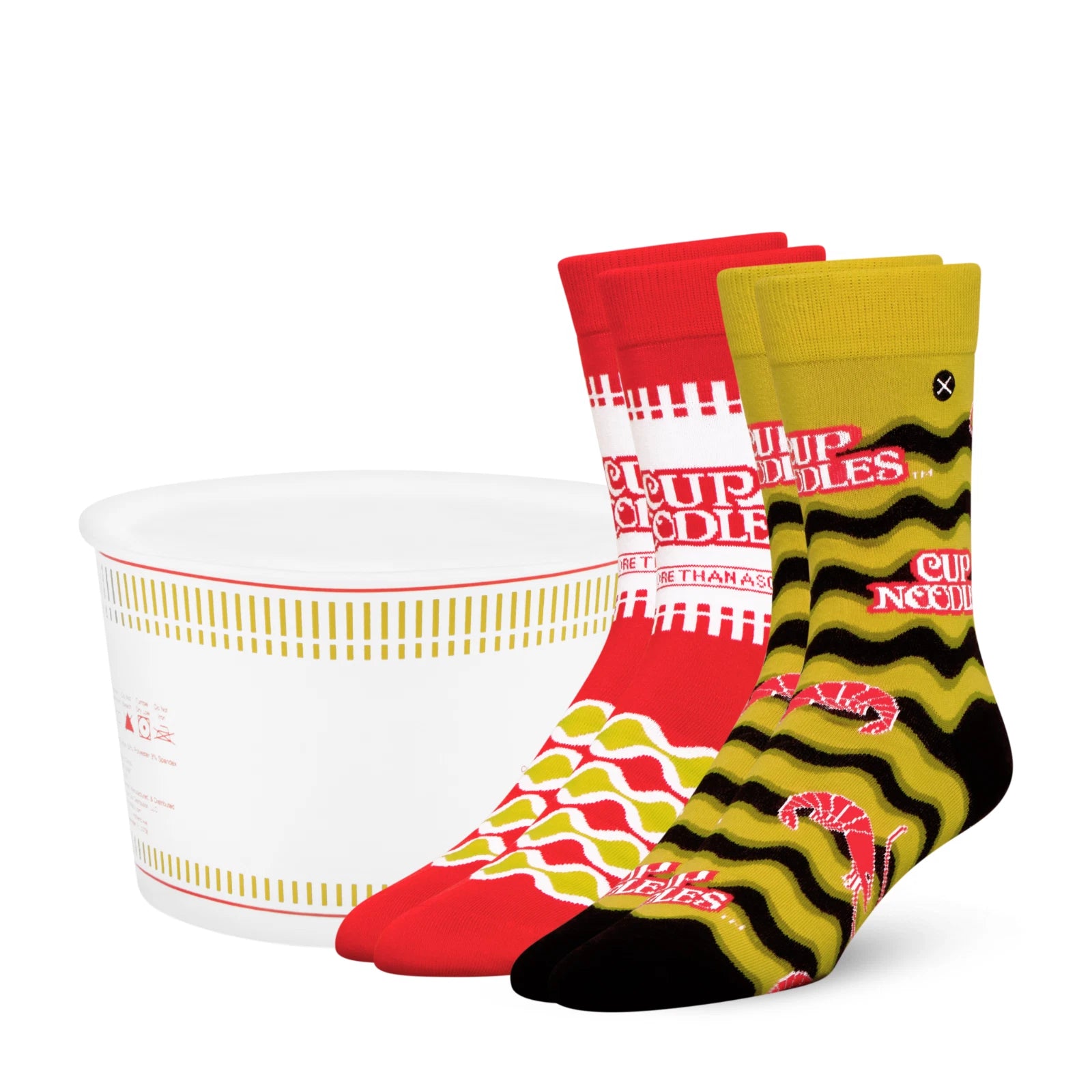 OddSox Cup Noodles Crew Socks 2 Pack Unisex Gift Socks