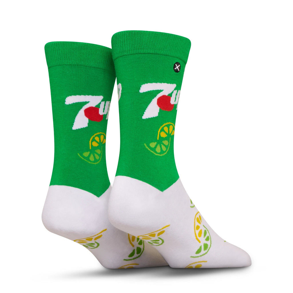 7UP Crew Socks 2 Pair Novelty Soda Graphic Unisex Men Women