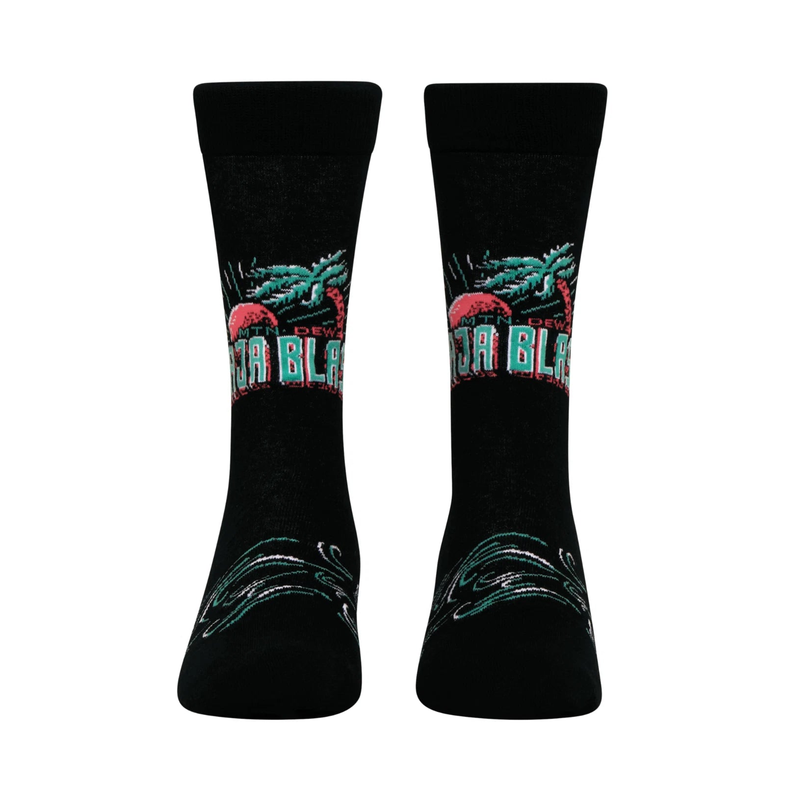 Mountain Dew Baja Blast Crew Socks 2 Pair Novelty Soda Graphic Unisex Men Women