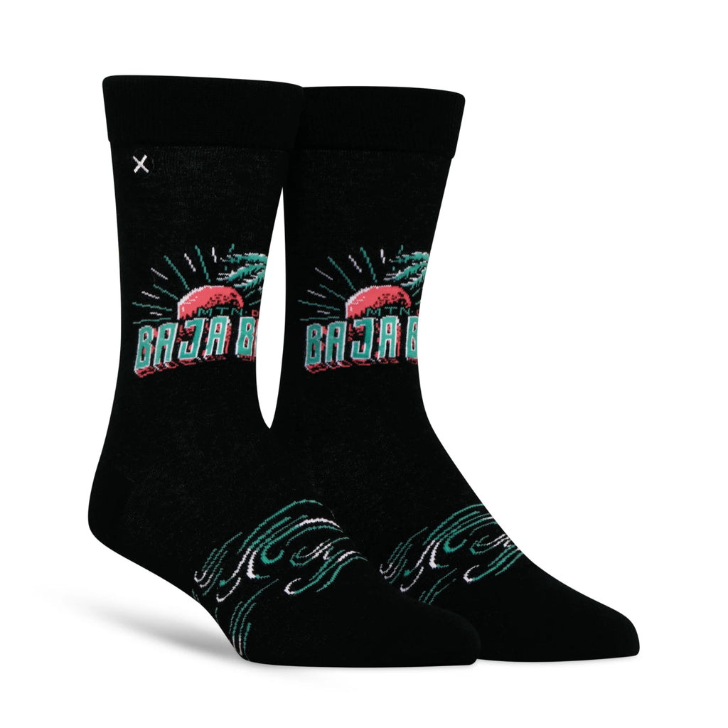 Mountain Dew Baja Blast Crew Socks 2 Pair Novelty Soda Graphic Unisex Men Women