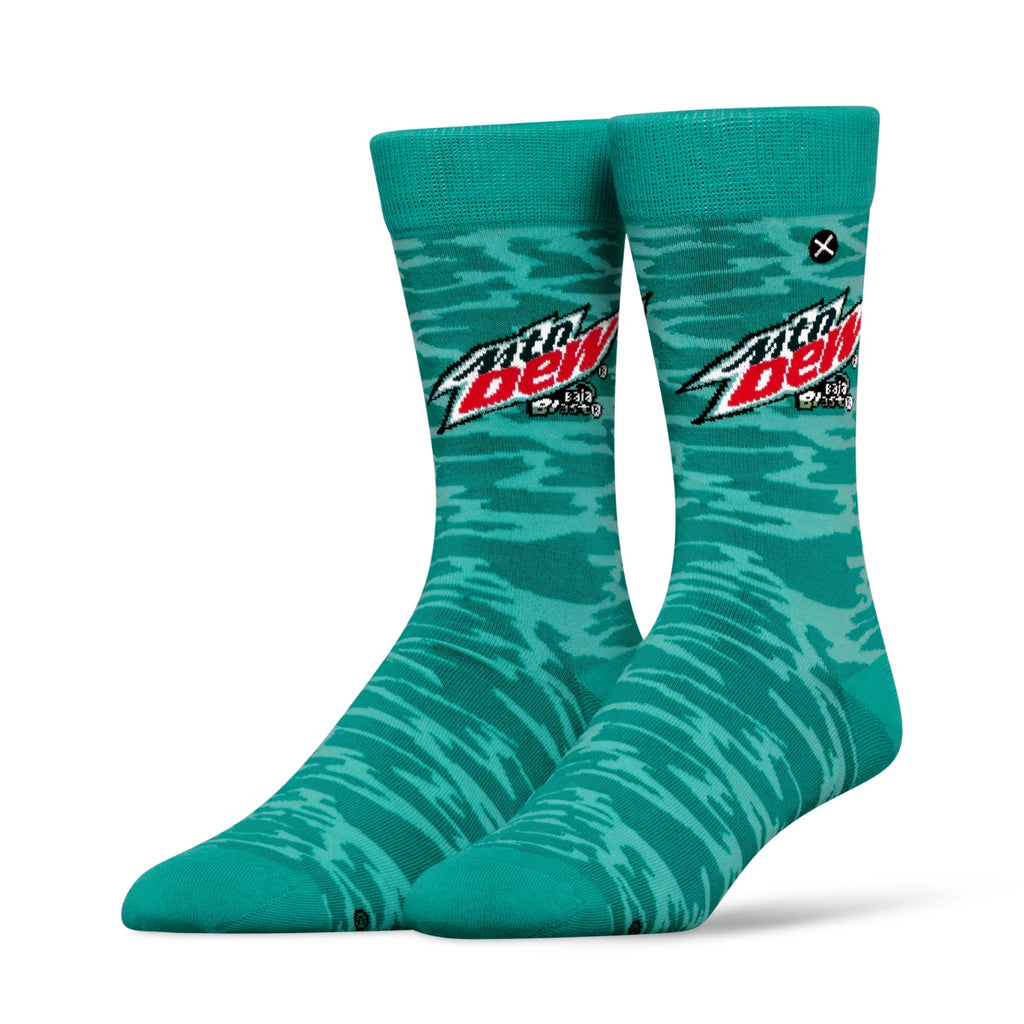 Mountain Dew Baja Blast Crew Socks 2 Pair Novelty Soda Graphic Unisex Men Women
