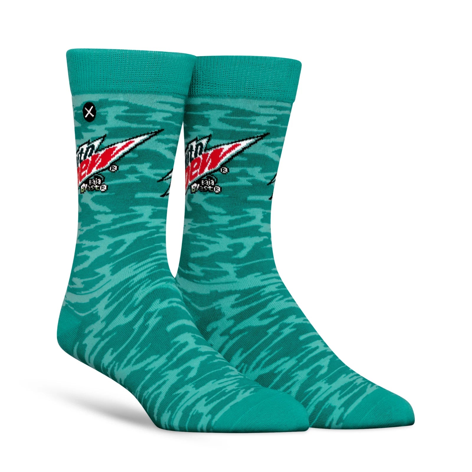 Mountain Dew Baja Blast Crew Socks 2 Pair Novelty Soda Graphic Unisex Men Women