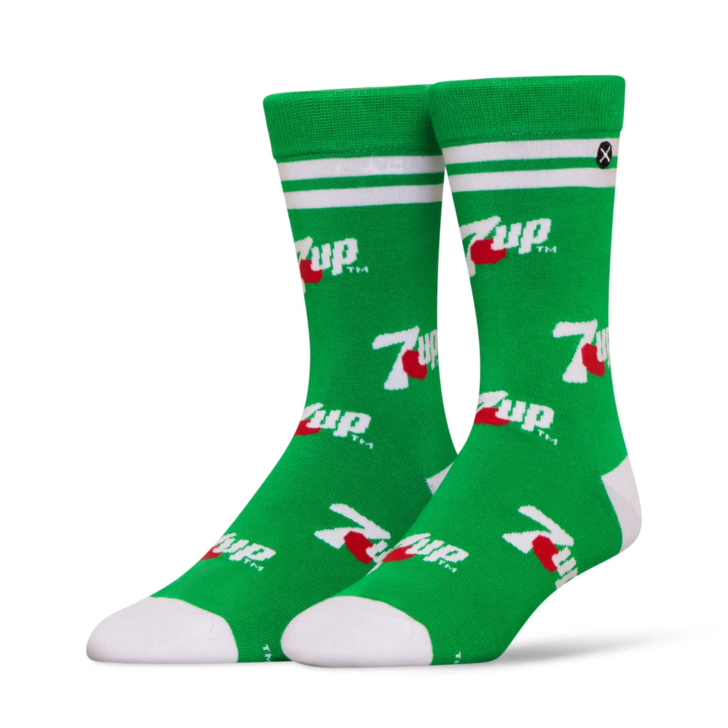 7UP Crew Socks 2 Pair Novelty Soda Graphic Unisex Men Women