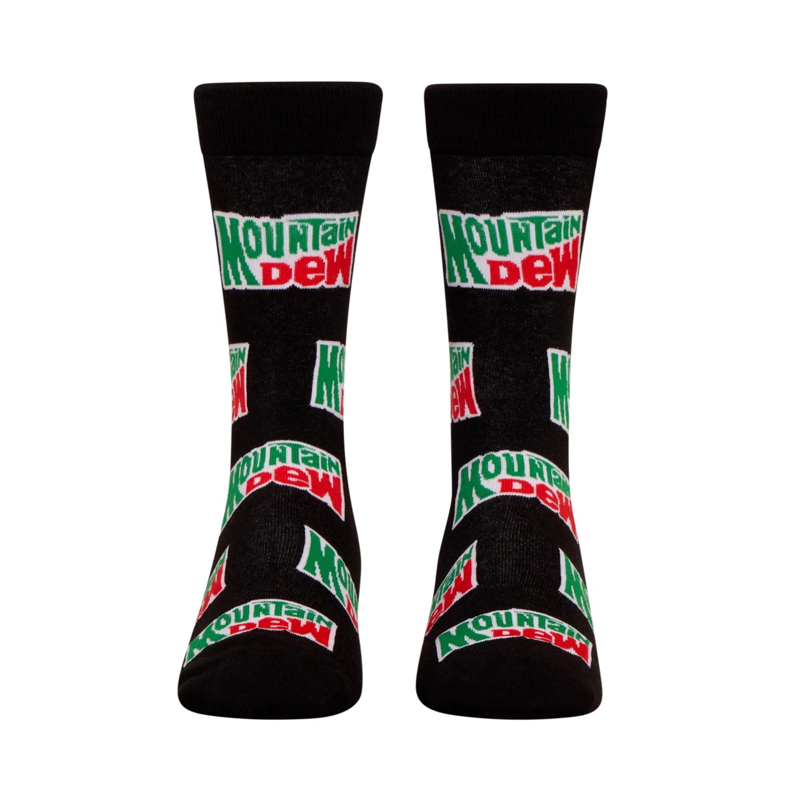 Mountain Dew Crew Socks 2 Pair Novelty Soda Graphic Unisex Men Women