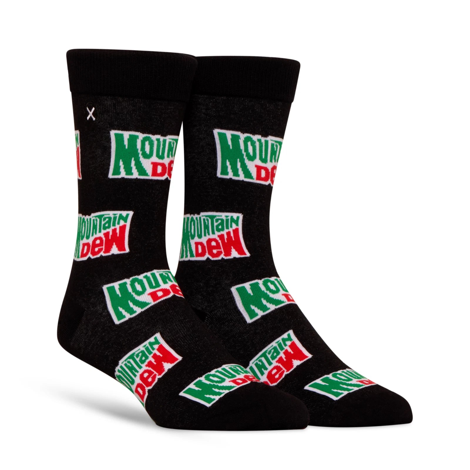 Mountain Dew Crew Socks 2 Pair Novelty Soda Graphic Unisex Men Women