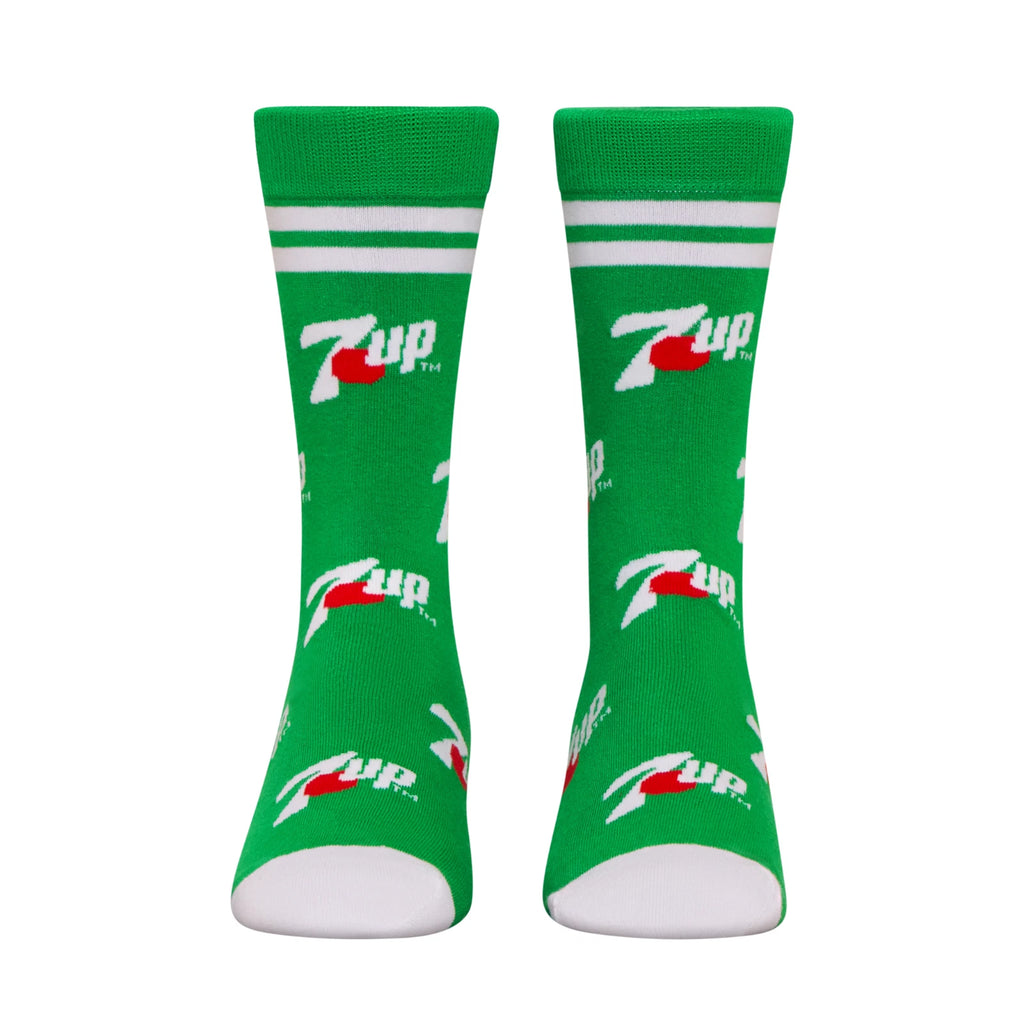 7UP Crew Socks 2 Pair Novelty Soda Graphic Unisex Men Women