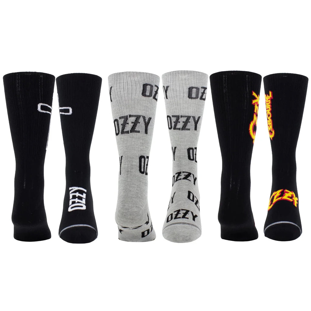 Ozzy Osbourne 3-Pack Crew Socks Gift Set – Men's Crew Socks