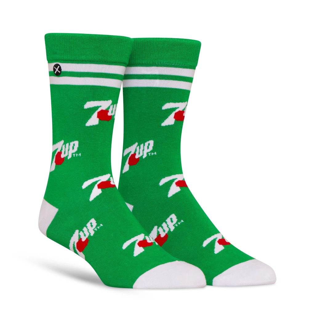 7UP Crew Socks 2 Pair Novelty Soda Graphic Unisex Men Women
