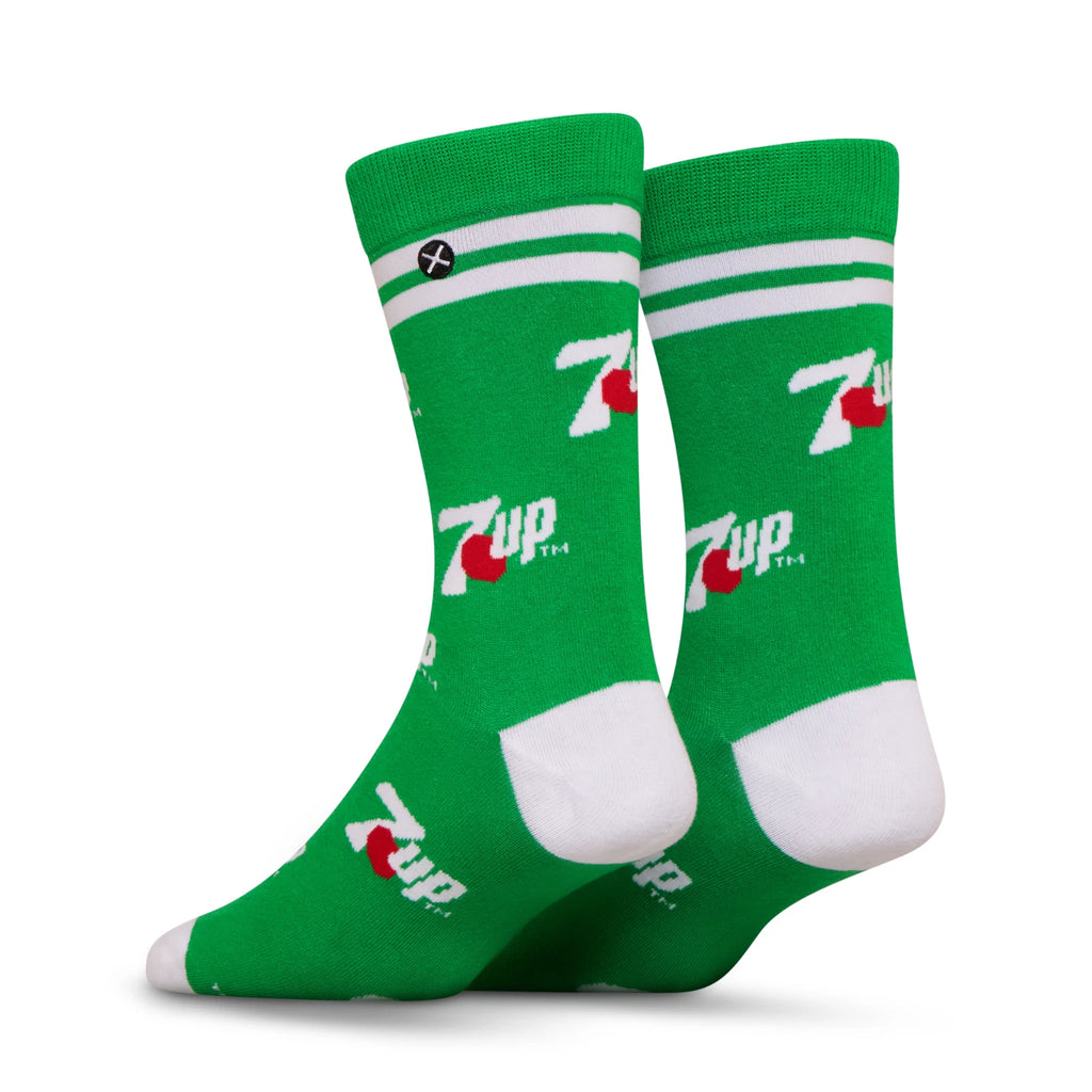 7UP Crew Socks 2 Pair Novelty Soda Graphic Unisex Men Women