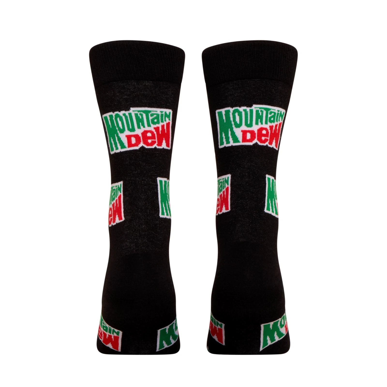 Mountain Dew Crew Socks 2 Pair Novelty Soda Graphic Unisex Men Women