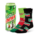 Mountain Dew Crew Socks 2 Pair Novelty Soda Graphic Unisex Men Women